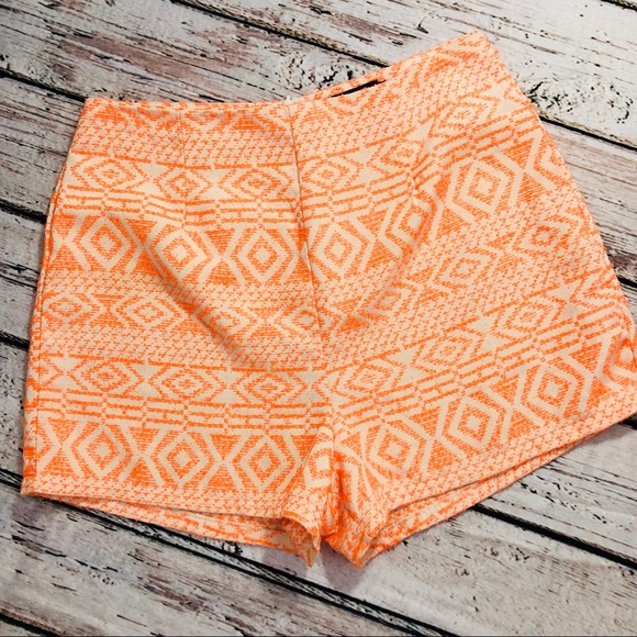 Missguided Pants - 🌟 Misguided  orange Aztec printed tribal shorts
